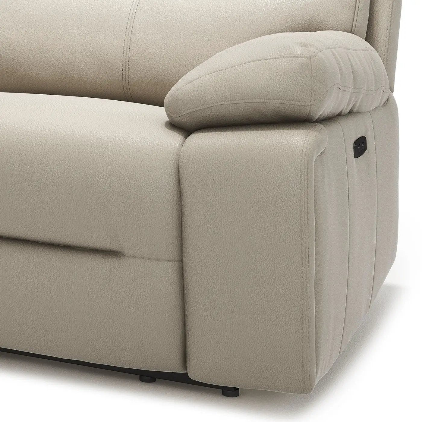 Malibu - Modern Power Motion 3 Piece Reclining Loveseat Sofa With Cup Holders - Cream Taupe Beige by Unique Piece Furniture