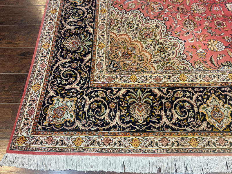 Persian Tabriz Rug 10x13 – Floral Medallion & Birds, Wool & Silk, 330 KPSI by Jewel Rugs