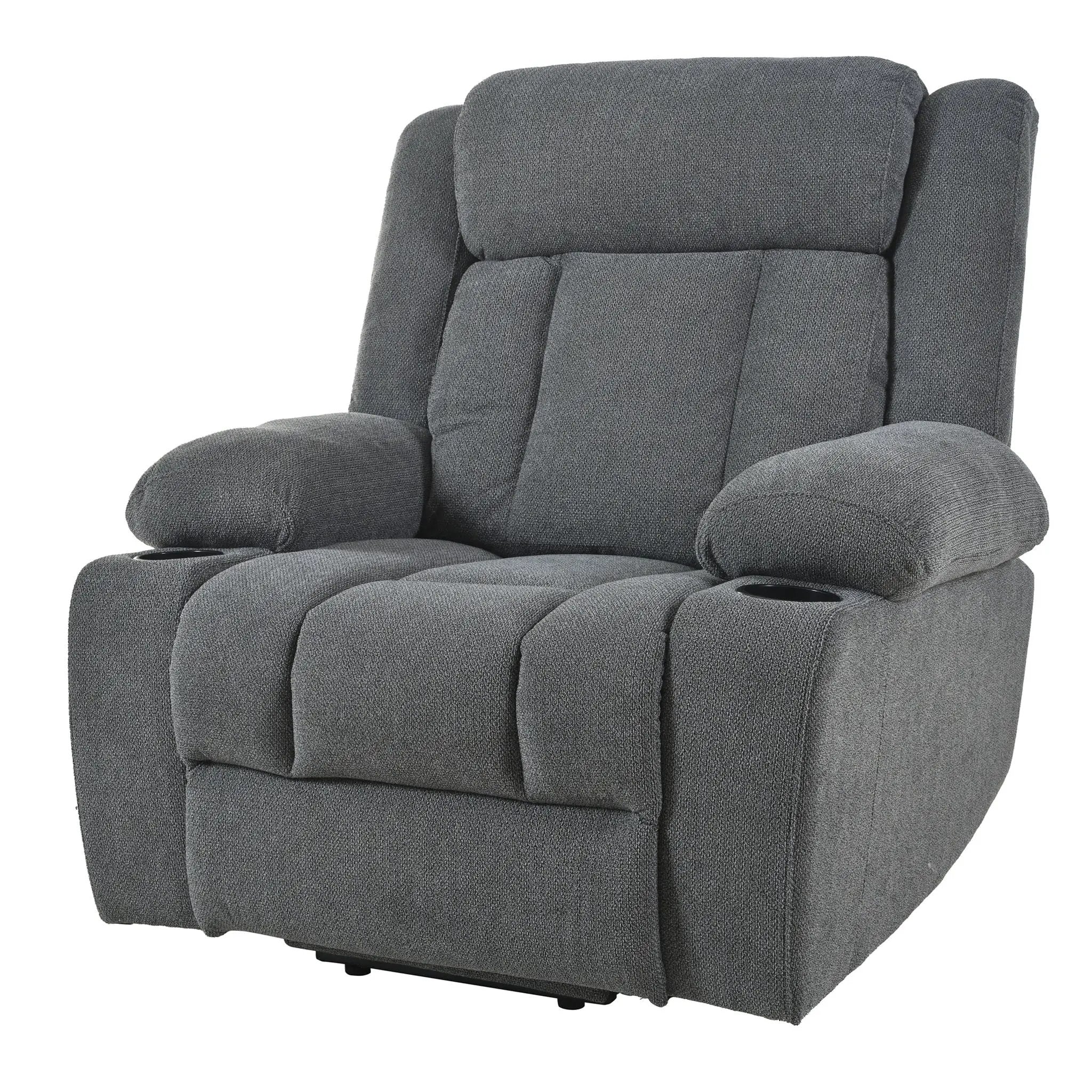 Power Lift Recliner Chair With Extended Footrest, Remote Control, Cup Holders, And Side Pockets by HouseOfZazla