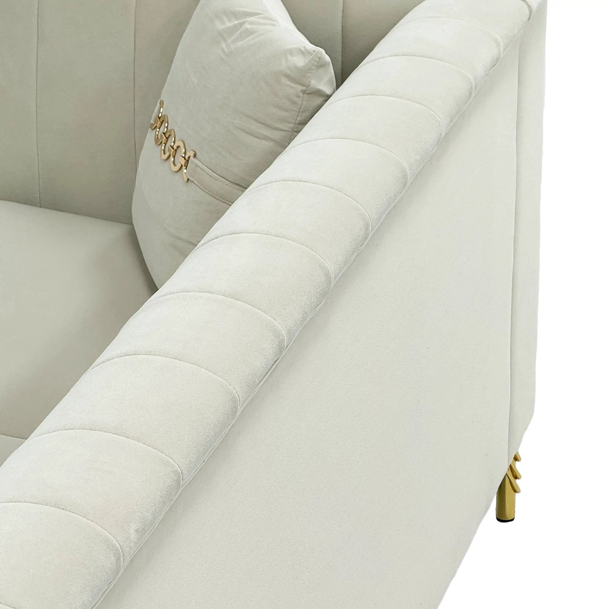 FX-P82B-BE (834-3 Sofa) Velvet 3-Seater Sofa by HouseOfZazla