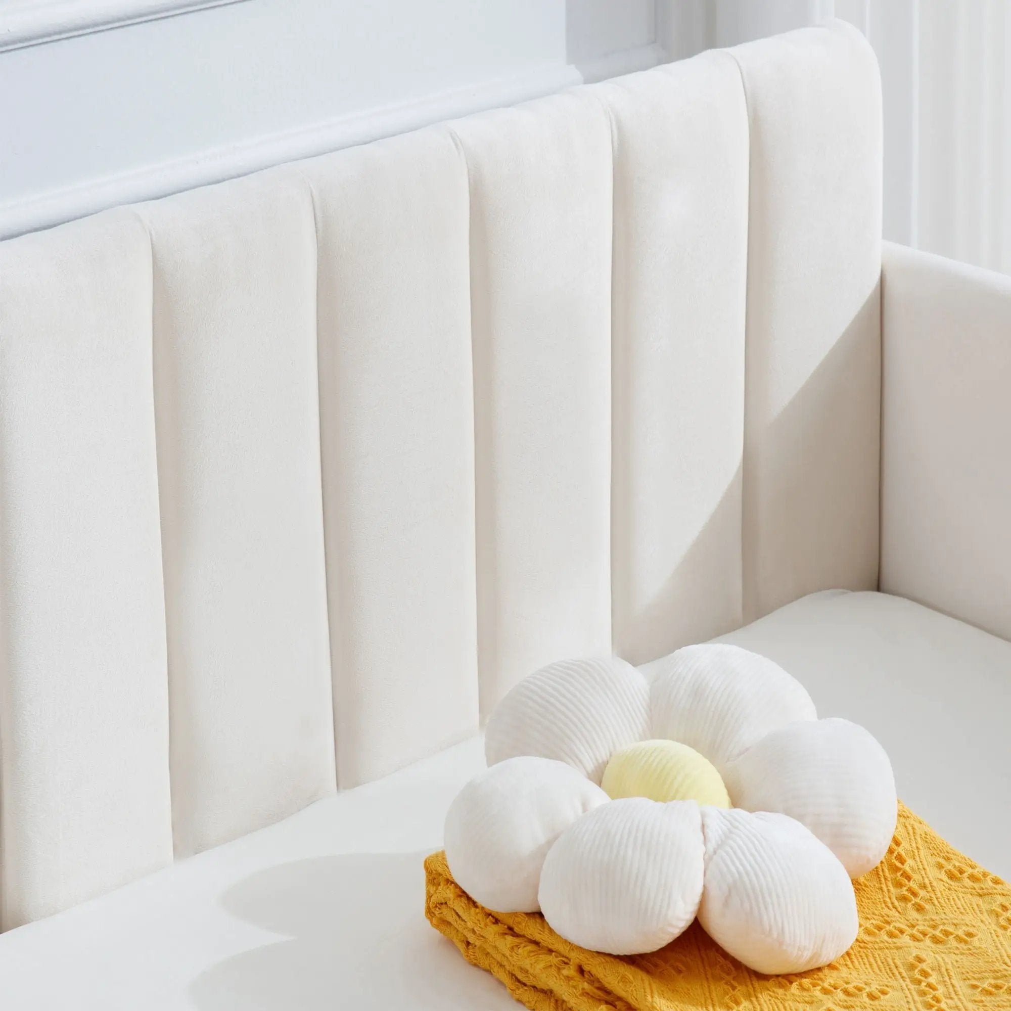 Elena - Boucle Upholstered Daybed, Ribbed Tufted Backrest by Unique Piece Furniture