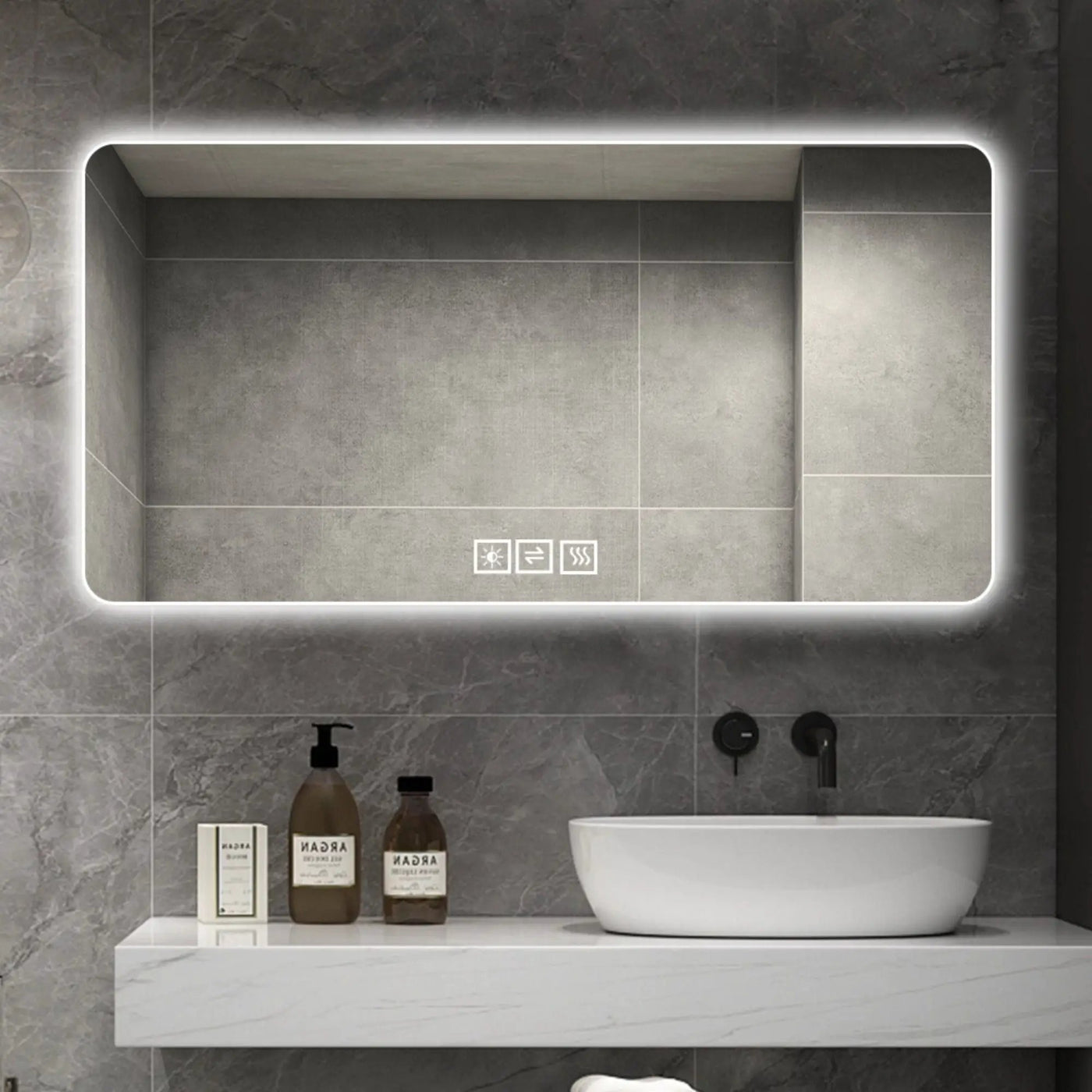 LED Bathroom Mirror With 3 Color Dimmable Backlight by HouseOfZazla