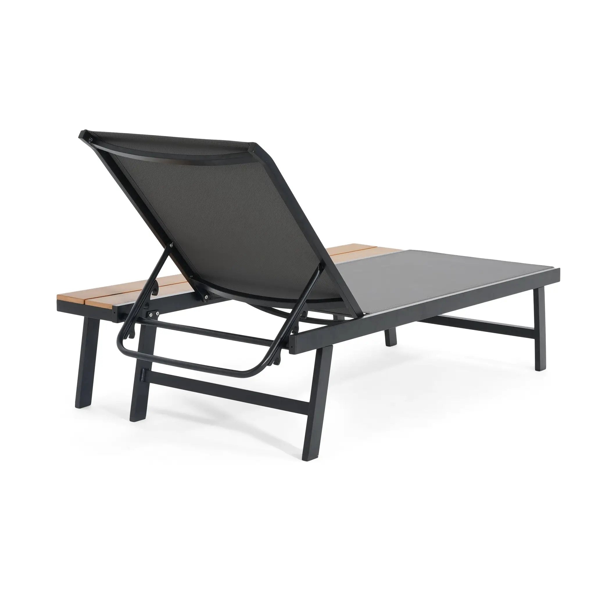 Waterloo Chaise Lounge with Attached Wood Side Table, Set of 2 by HouseOfZazla