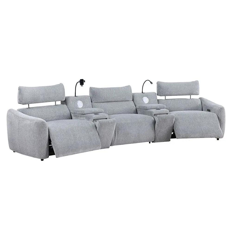 Fullar - RAF Modular Power Motion Recliner - Light Gary Chenille by Unique Piece Furniture