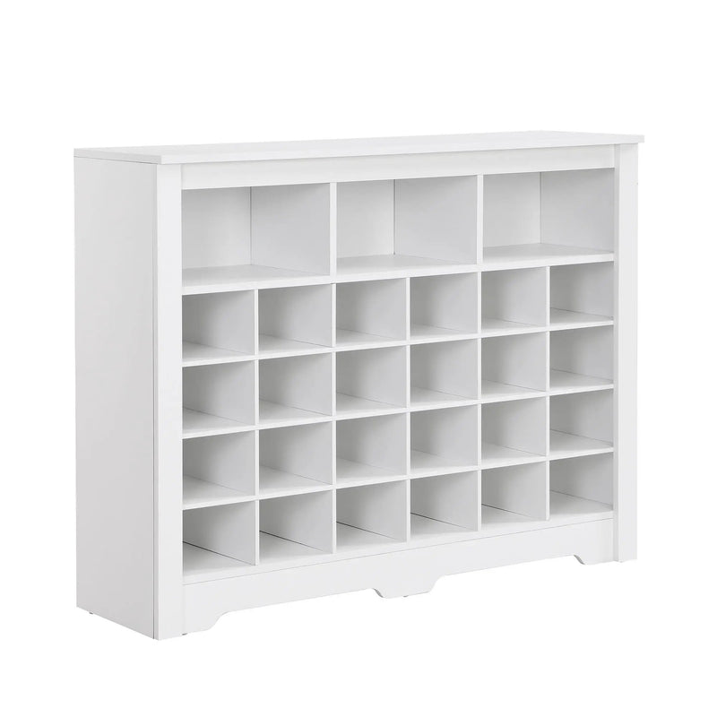 24 Shoe Cubby Console, Shoe Cabinet - White by Unique Piece Furniture