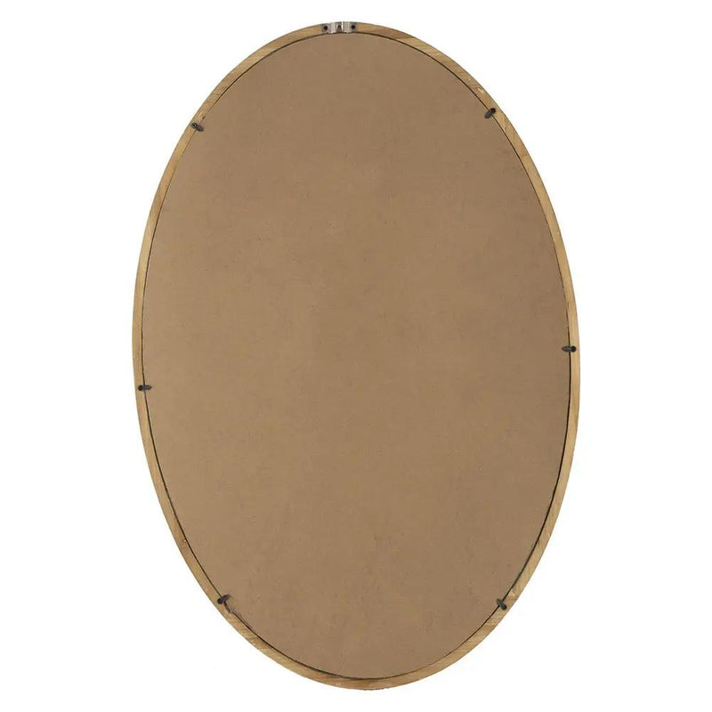 Oval Wall Mirror With Wood Frame, Farmhouse Wood Mirror For Bathroom Entryway Console Lean Against Wall - Brown by HouseOfZazla