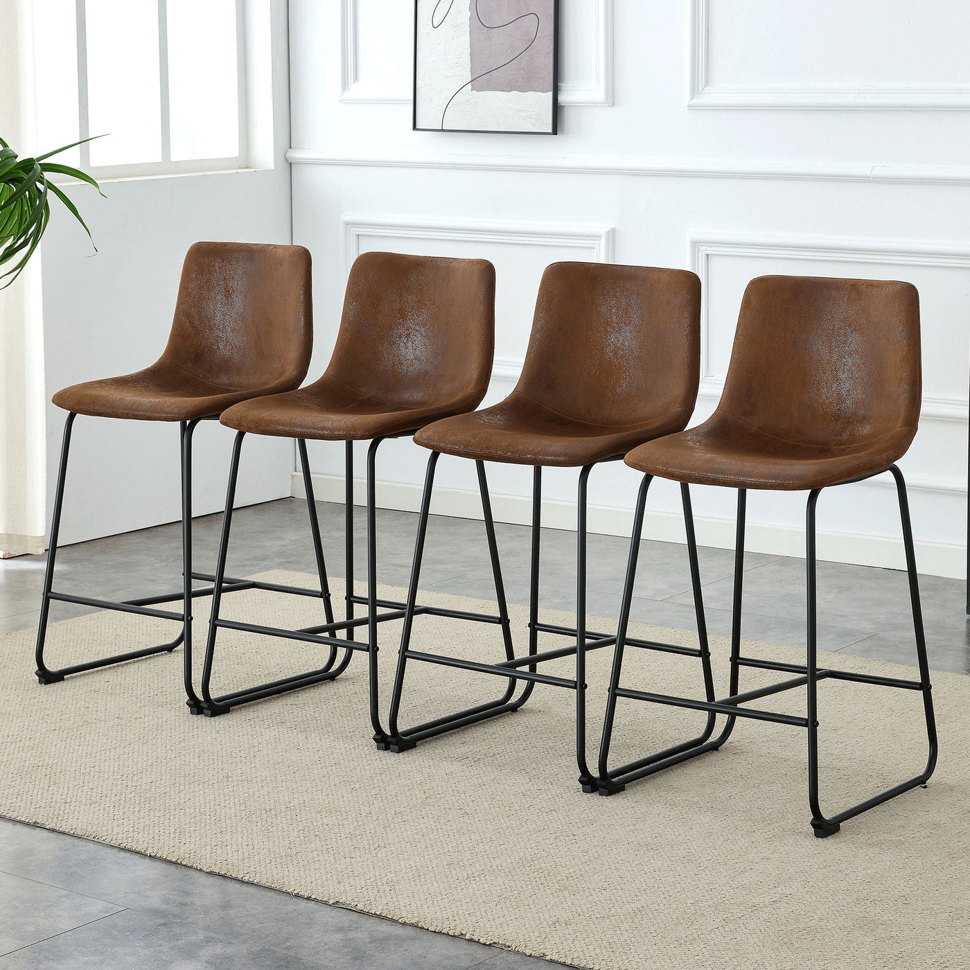 Retro Bar Chairs, Comfortable Stools (Set of 2) by Unique Piece Furniture