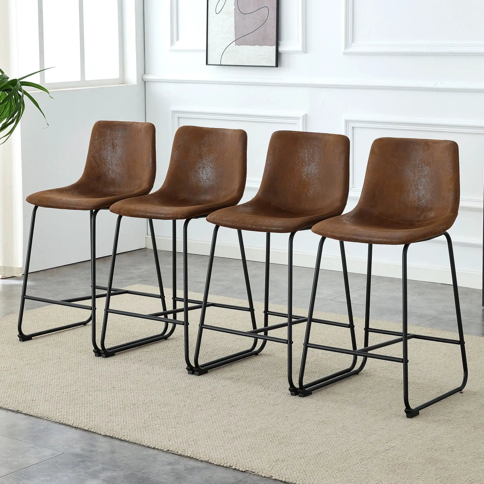 Retro Bar Chairs, Comfortable Stools (Set of 2) by HouseOfZazla
