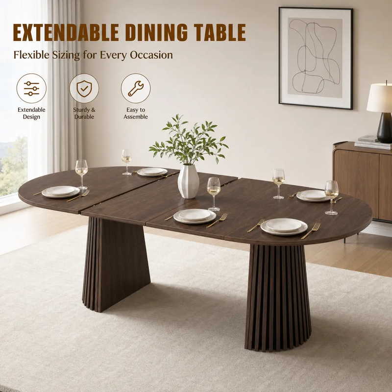 Walnut-Colored Wooden Dining Table by HouseOfZazla