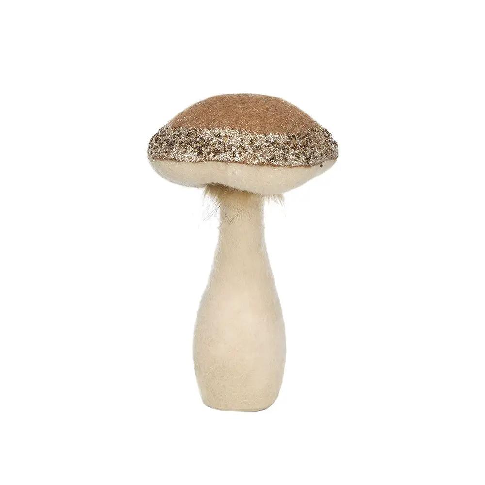 Mushroom Holiday Ornament, For Harvest Festival Fall Festival & Thanksgiving Table Decorations (Set of 2) - Beige / Light Brown by Unique Piece Furniture