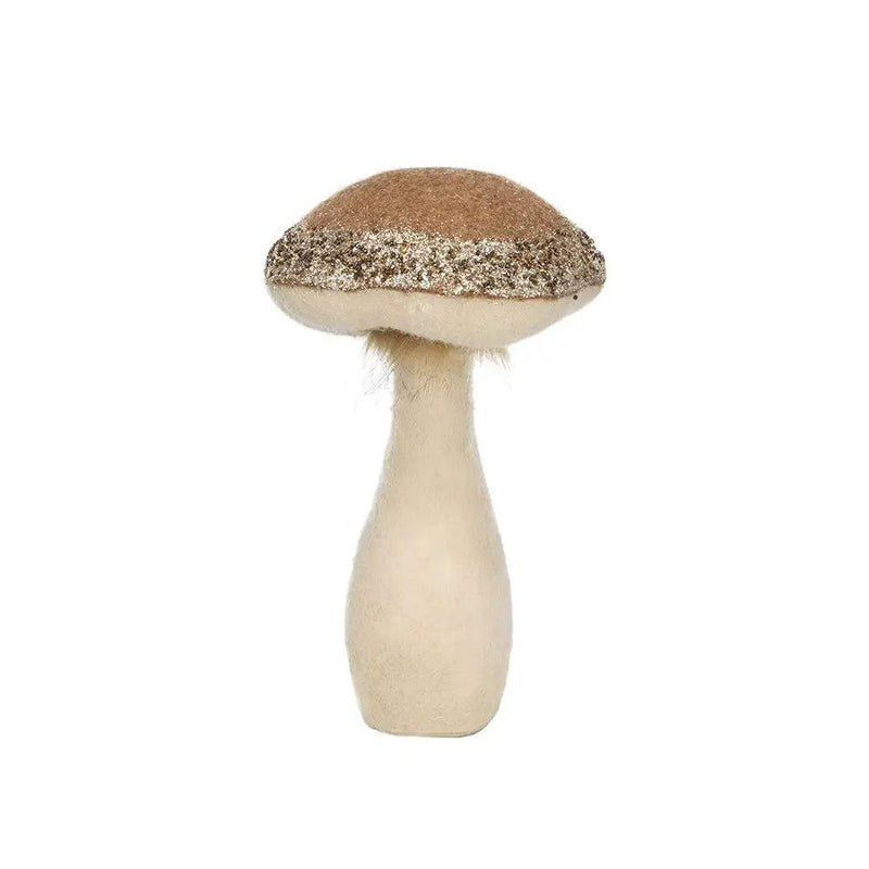 Mushroom Holiday Ornament, For Harvest Festival Fall Festival & Thanksgiving Table Decorations (Set of 2) - Beige / Light Brown by HouseOfZazla