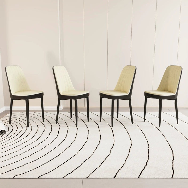 Modern Dining Chair With Cushions And Metal Legs by HouseOfZazla
