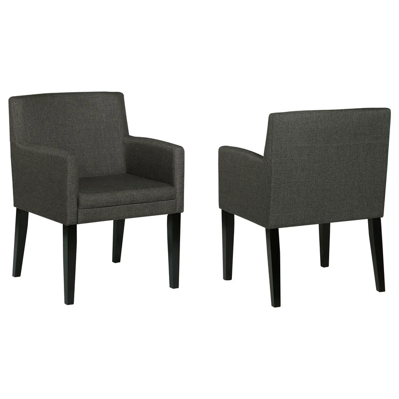 Catherine Upholstered Dining Arm Chair Grey (Set of 2) by Unique Piece Furniture
