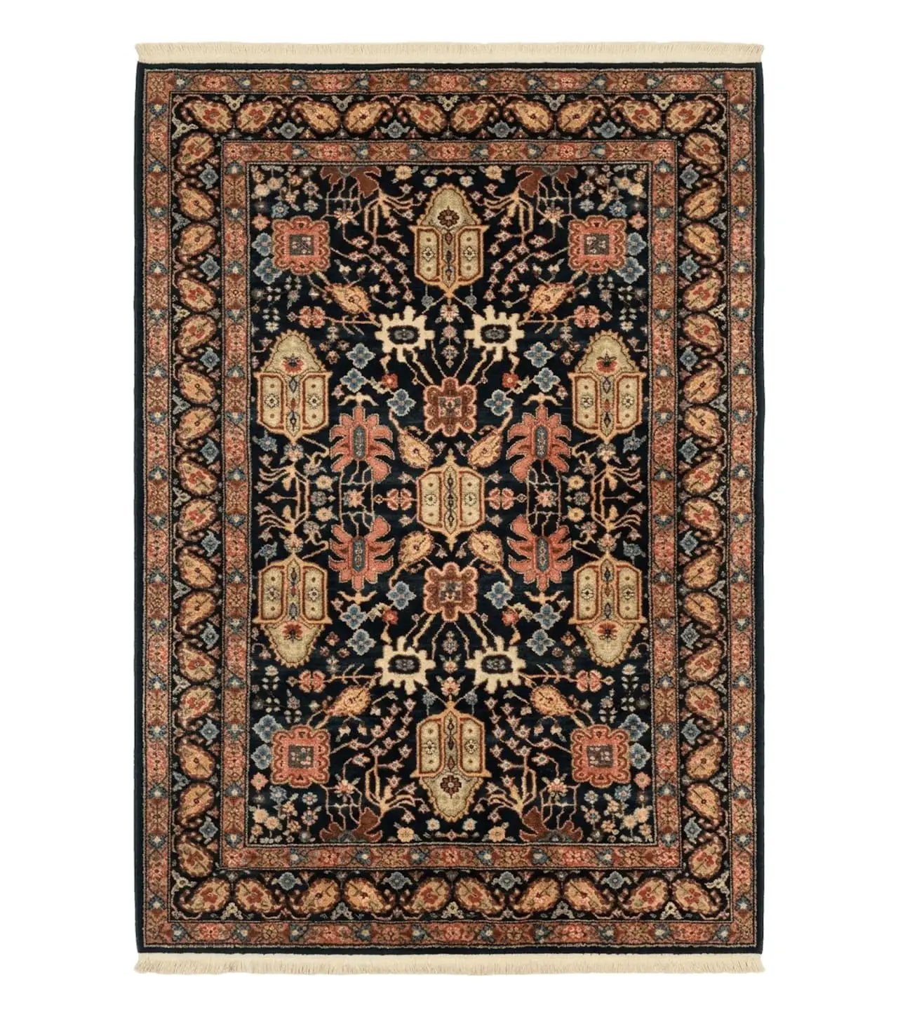 Karastan Rug 5.9 x 8.6, Chahar Mahal #604, Wool Vintage Discontinued Karastan Carpet by Jewel Rugs