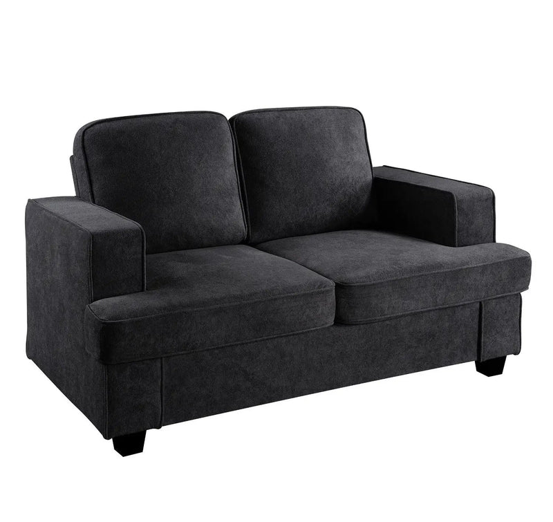 Modern Loveseat, Comfortable 2 Seater Couch With Deep Seating, Loose Back Cushions, Wide Arms by HouseOfZazla