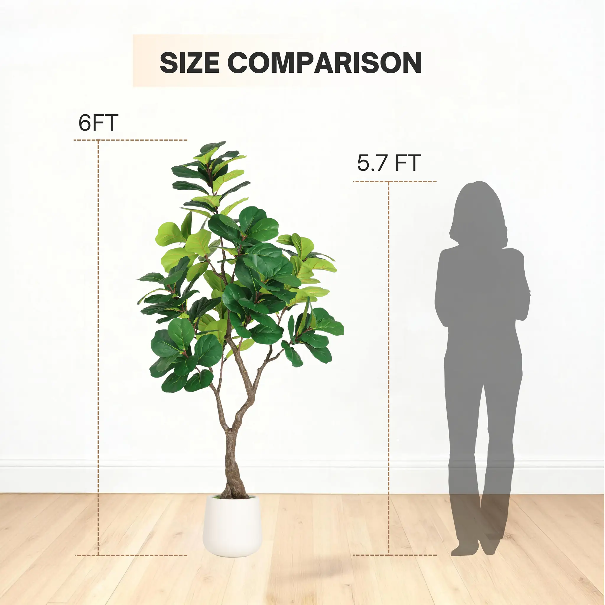 6FT Artificial Fiddle Leaf Fig Tree With Decorative Pot by HouseOfZazla