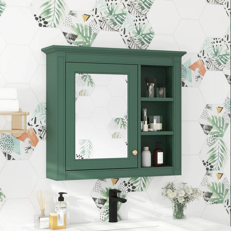 Wall Mounted Medicine Cabinet With Mirror and 3 Open Shelves by HouseOfZazla