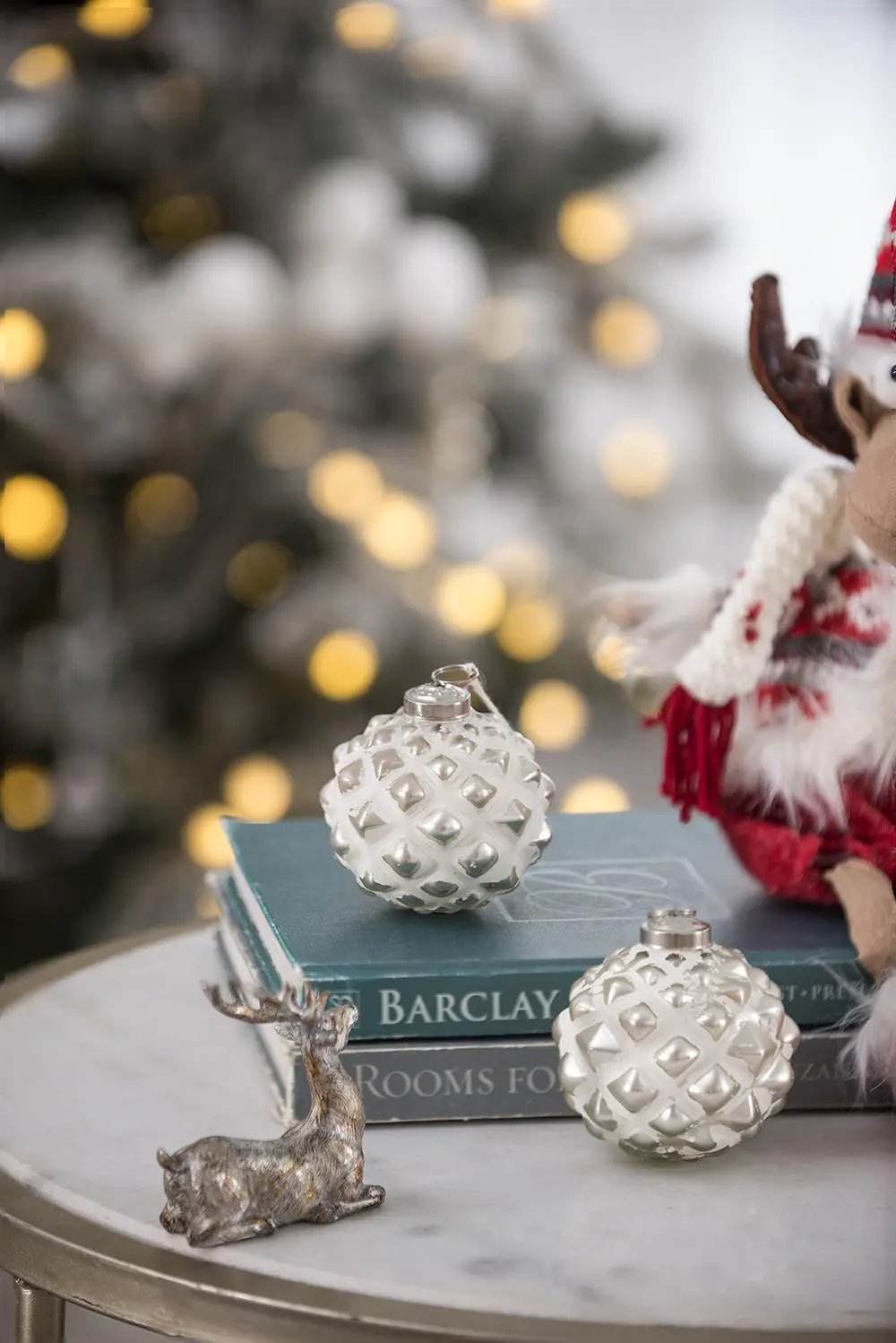 Christmas Ball Ornaments, Decorative Hanging Ball Christmas Tree Ornaments, For Holiday Party Decorations (Set of 12) - White by Unique Piece Furniture