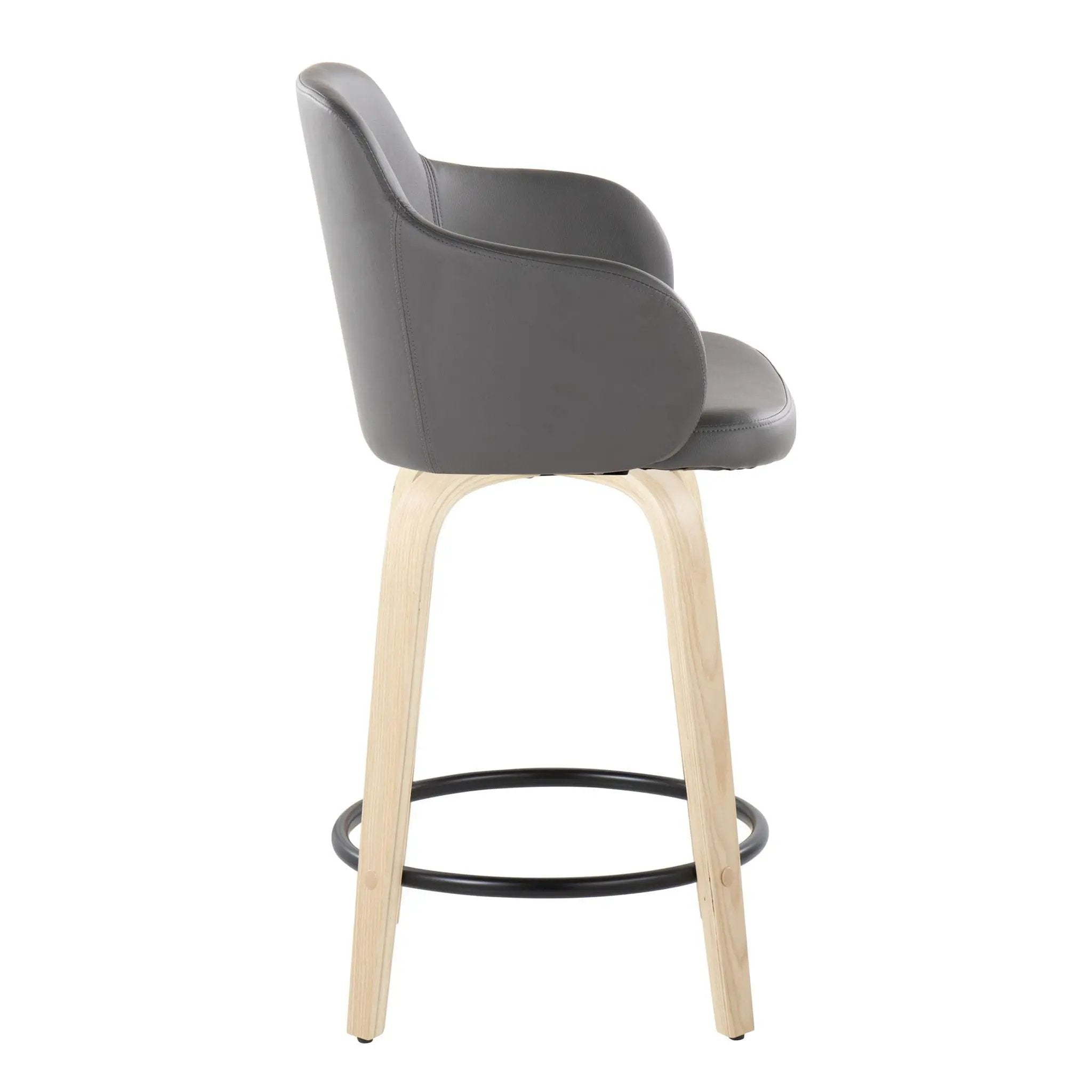Boyne - Contemporary Fixed Height Counter Stool With Swivel (Set of 2) Round Footrest by HouseOfZazla