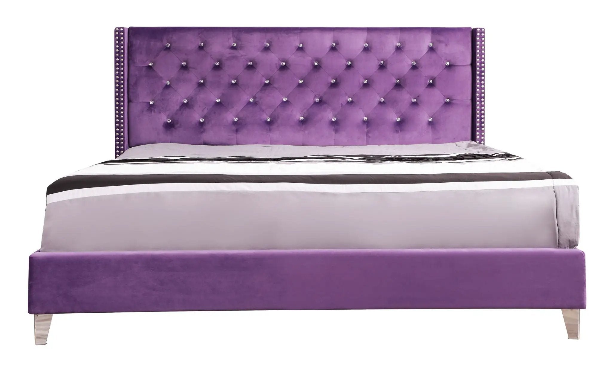 Upholstered Nailhead Trim Chic Bed by HouseOfZazla