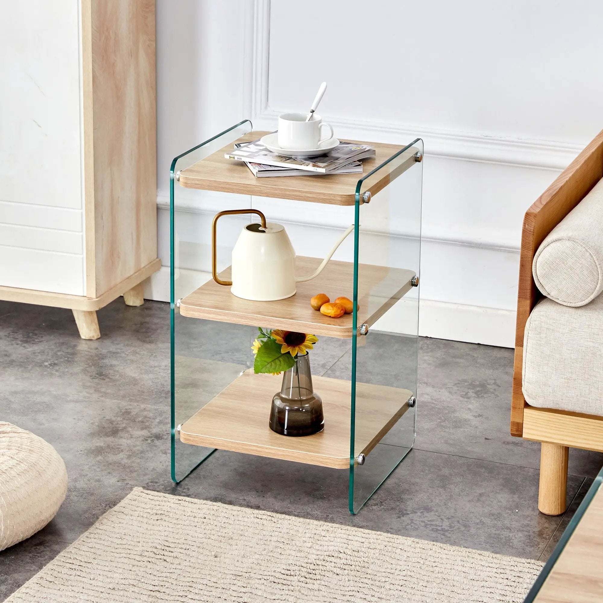 Modern 3 Layer Bedside Cabinet With Storage Function by HouseOfZazla