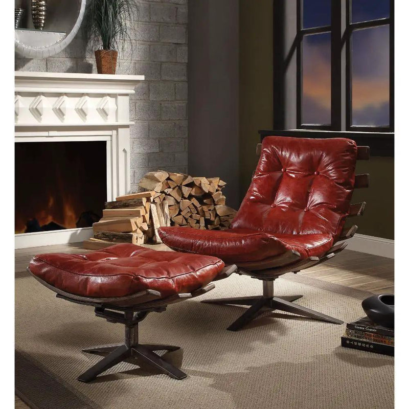 Gandy - 2Pc Pk Chair & Ottoman by Unique Piece Furniture