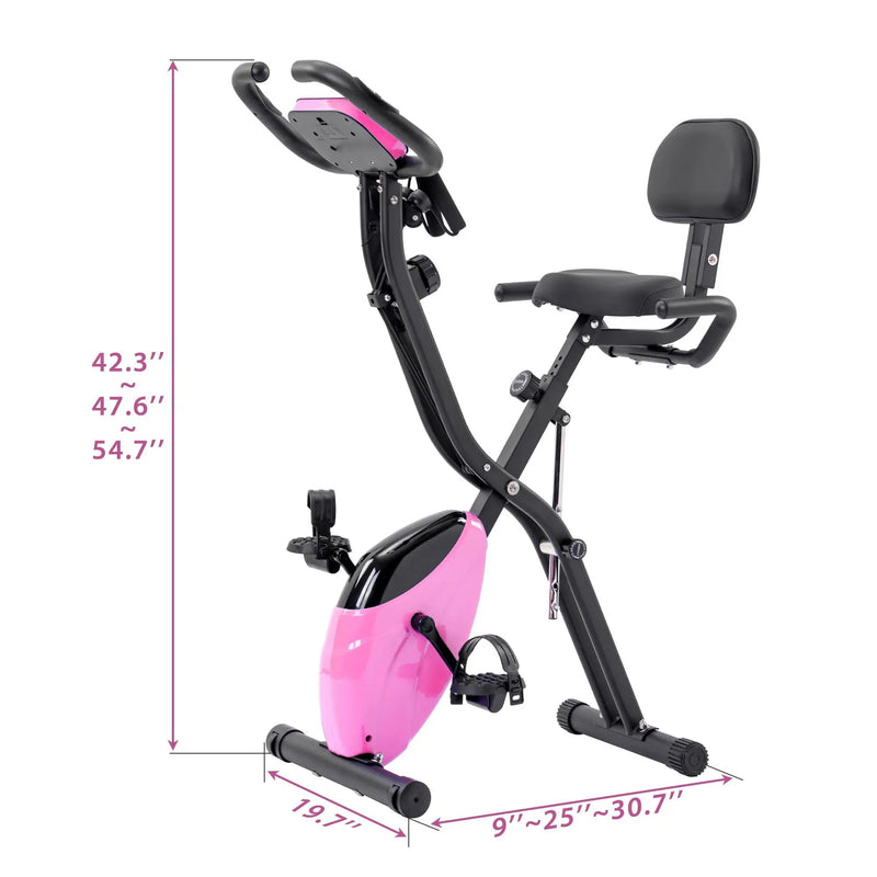 Exercise Bike Folding Stationary Bikes For Home With 16 Level Magnetic Resistance by HouseOfZazla
