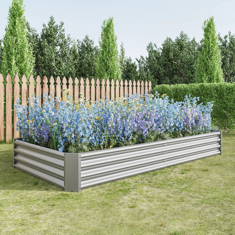 Raised Garden Bed Kit - Metal 7.6x3.7x0.98 ft by HouseOfZazla