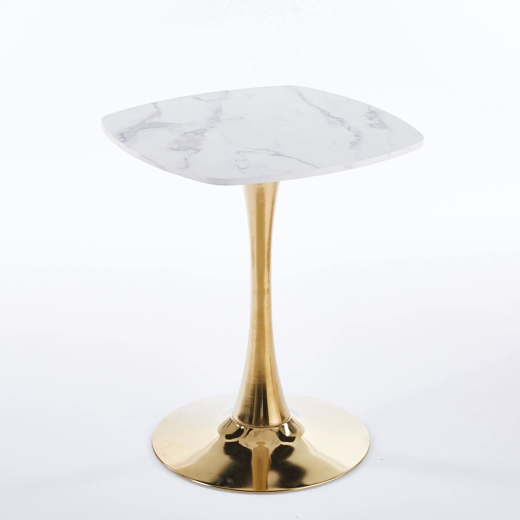 Square Tulip Dining Table For 2 - 4 People - Golden / White by Unique Piece Furniture