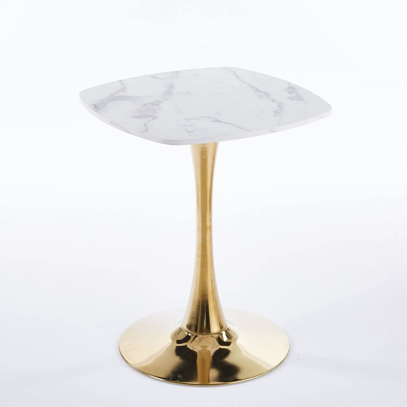 Square Tulip Dining Table For 2 - 4 People - Golden / White by Unique Piece Furniture