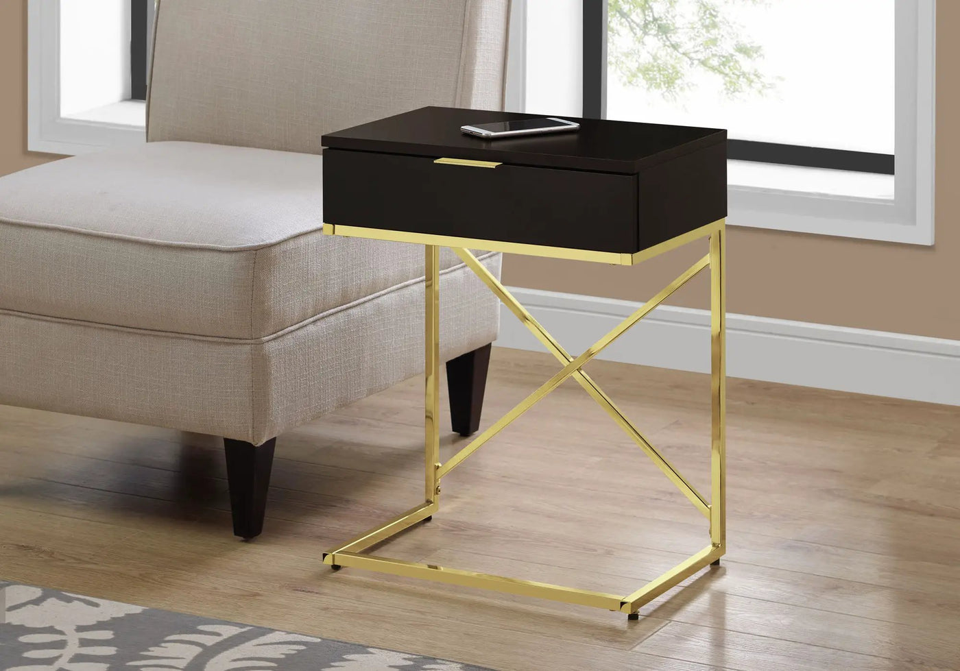 Accent Side Table, Storage Drawer, Spacious Tabletop, Contemporary & Modern by Unique Piece Furniture