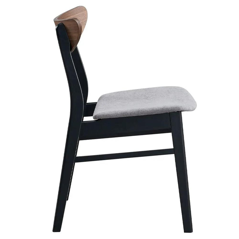 Rebi - Side Chair (Set of 2) - Gray Linen, Walnut & Black by Unique Piece Furniture