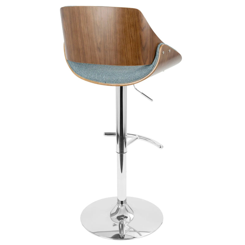 Fabrizzi - Mid Century Modern Adjustable Barstool With Swivel With Rounded T Footrest (Set of 3) by Unique Piece Furniture
