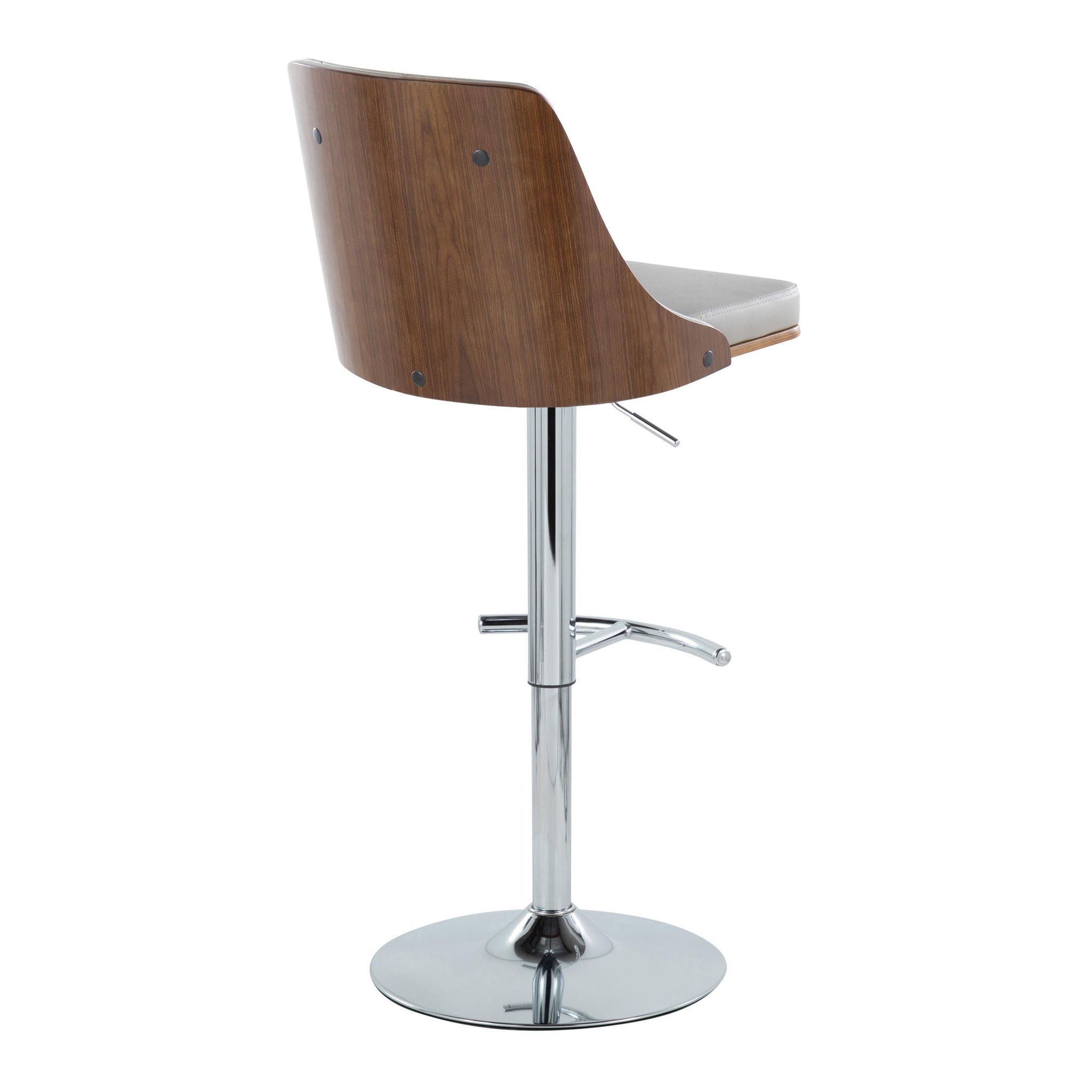 Gianna - Mid Century Modern Adjustable Barstool With Swivel With Rounded T Footrest (Set of 2) by Unique Piece Furniture