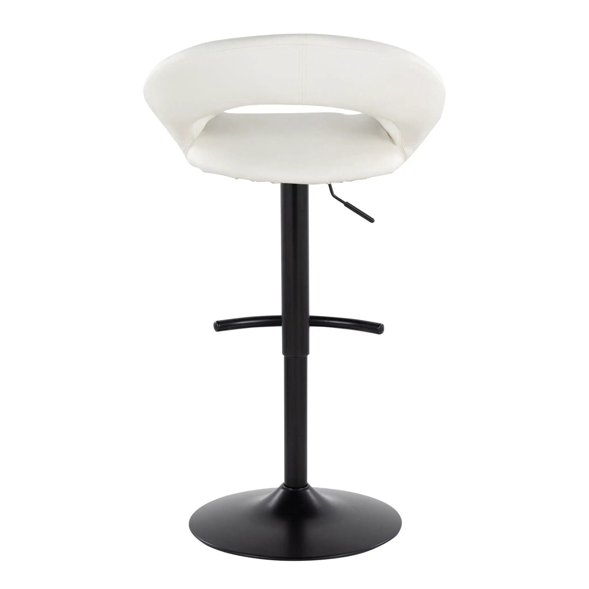 Posh - Contemporary Adjustable Barstool With Swivel & Rounded T Footrest (Set of 2) by HouseOfZazla