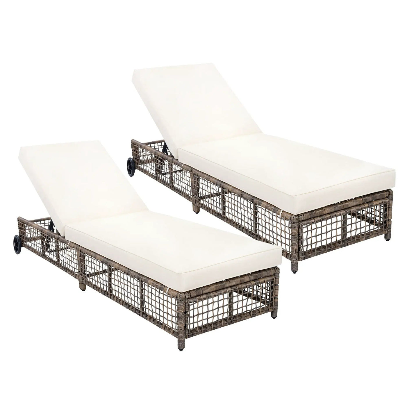 Outdoor Lounge Chair With 5 Position Backrest With Cushion And Wheels by Unique Piece Furniture