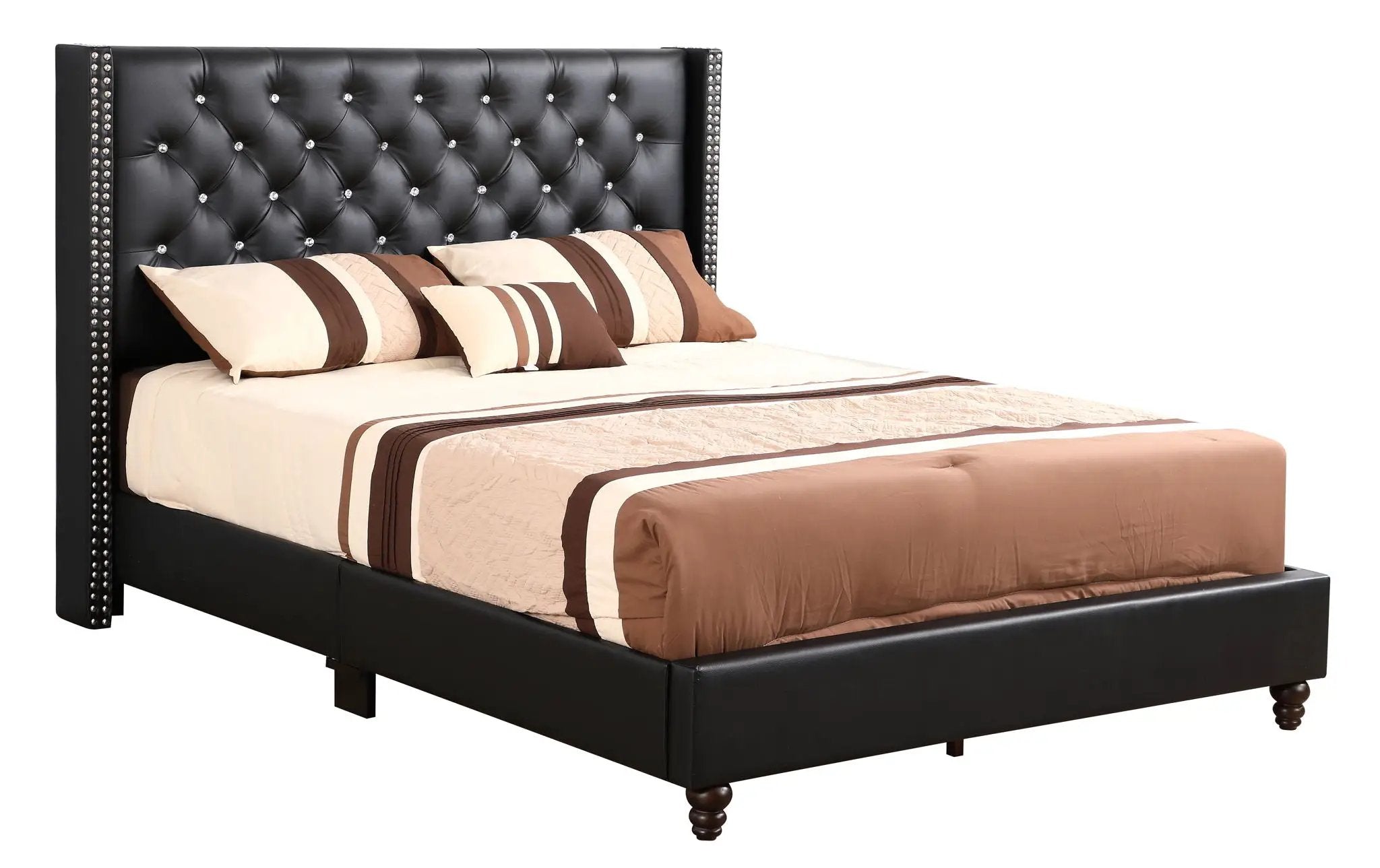 Upholstered Nailhead Trim Chic Bed by HouseOfZazla