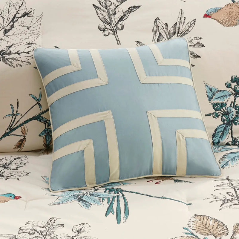 7 Piece Printed Cotton Twill Comforter Set Khaki Queen by HouseOfZazla