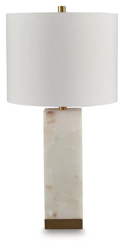 Linderfield - Alabaster Table Lamp - White / Gold Finish by Unique Piece Furniture