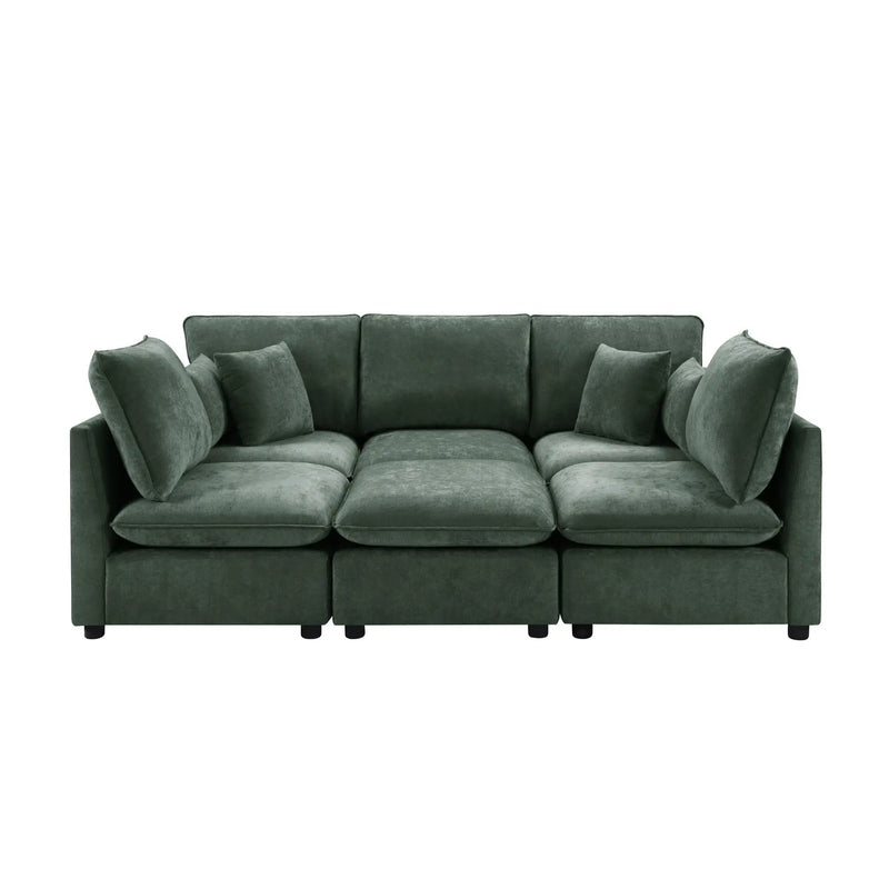 Modern Sectional Sofa U-Shaped With Movable Ottoman Storage Armrests And USB Ports by HouseOfZazla
