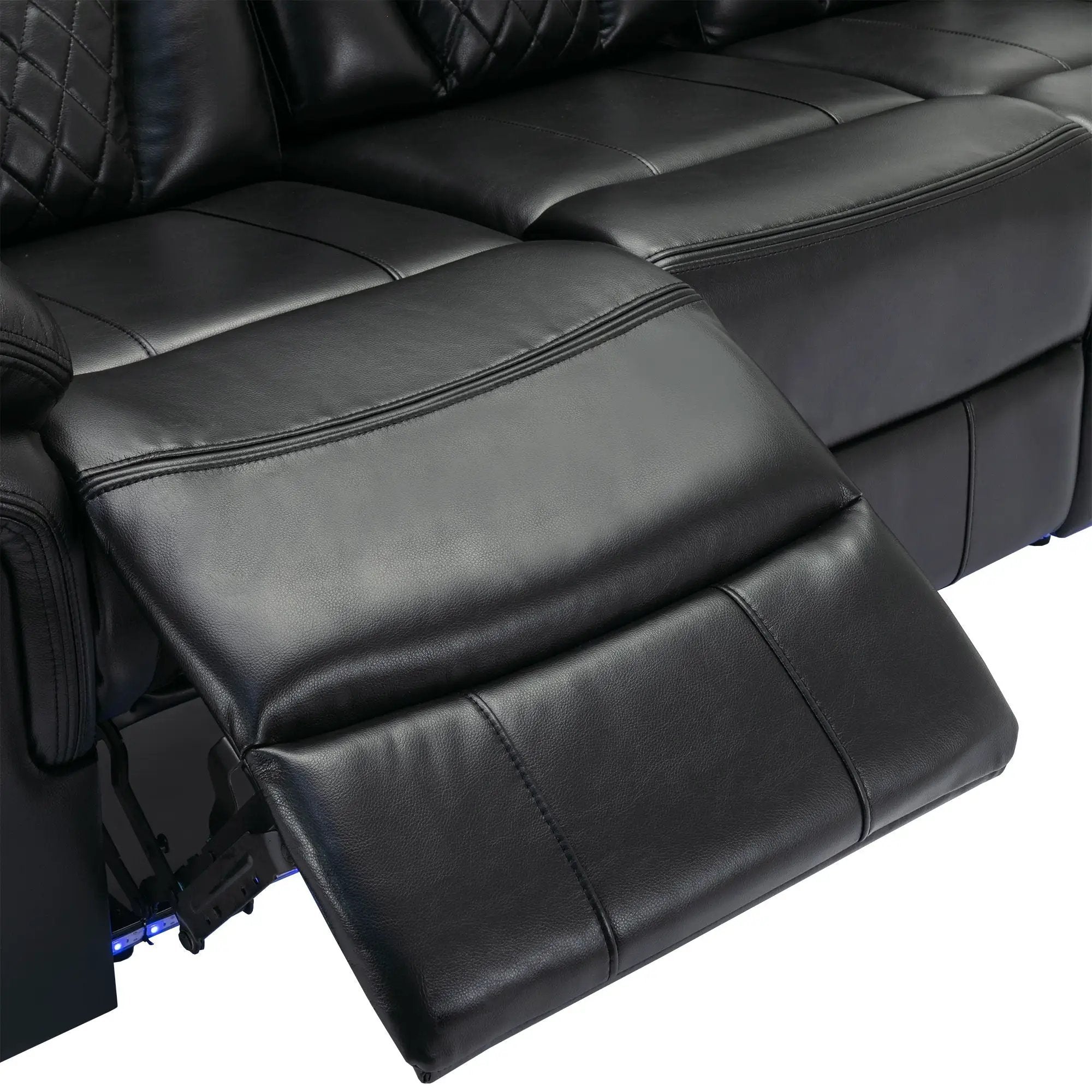 Home Theater Seating Manual Recliner Loveseat With Hide-Away Storage, Cup Holders And Led Light Strip For Living Room by HouseOfZazla