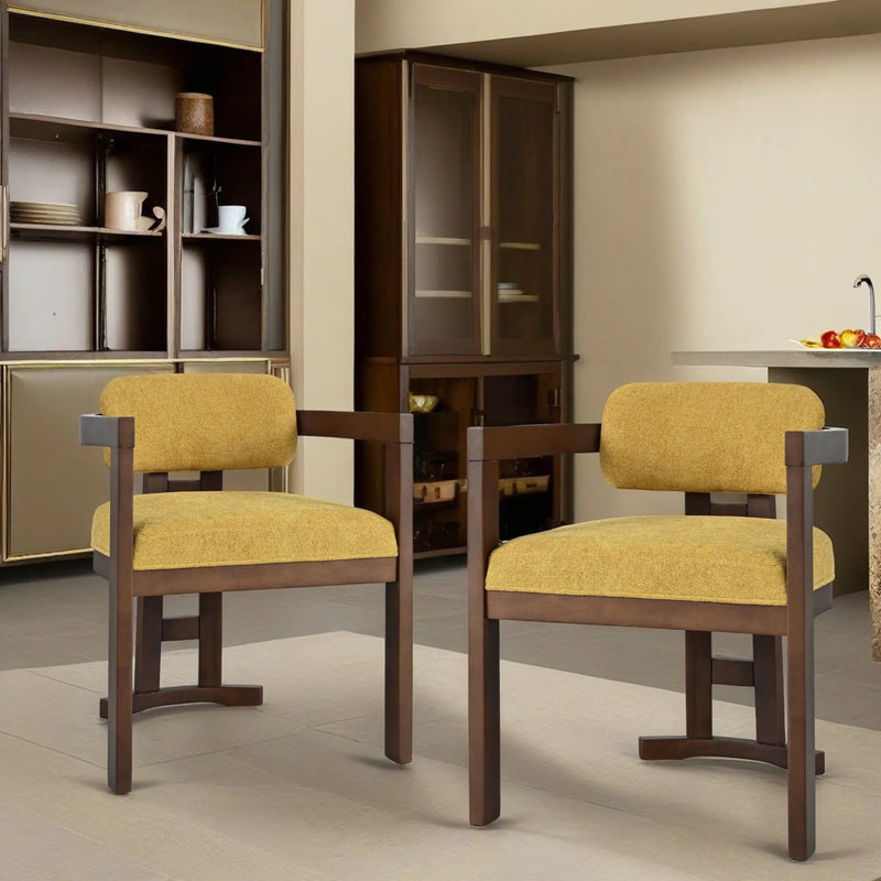 Stylish Indoor Upholstered Wood Dining Chair Set of 2 by HouseOfZazla