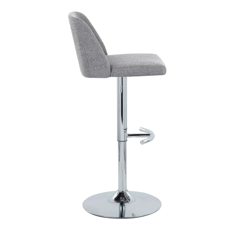 Toriano - Contemporary Adjustable Barstool With Swivel & Rounded T Footrest (Set of 2) by HouseOfZazla