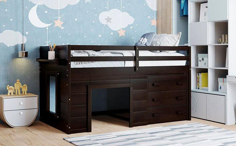 Loft Bed With Cabinet And Shelf by HouseOfZazla