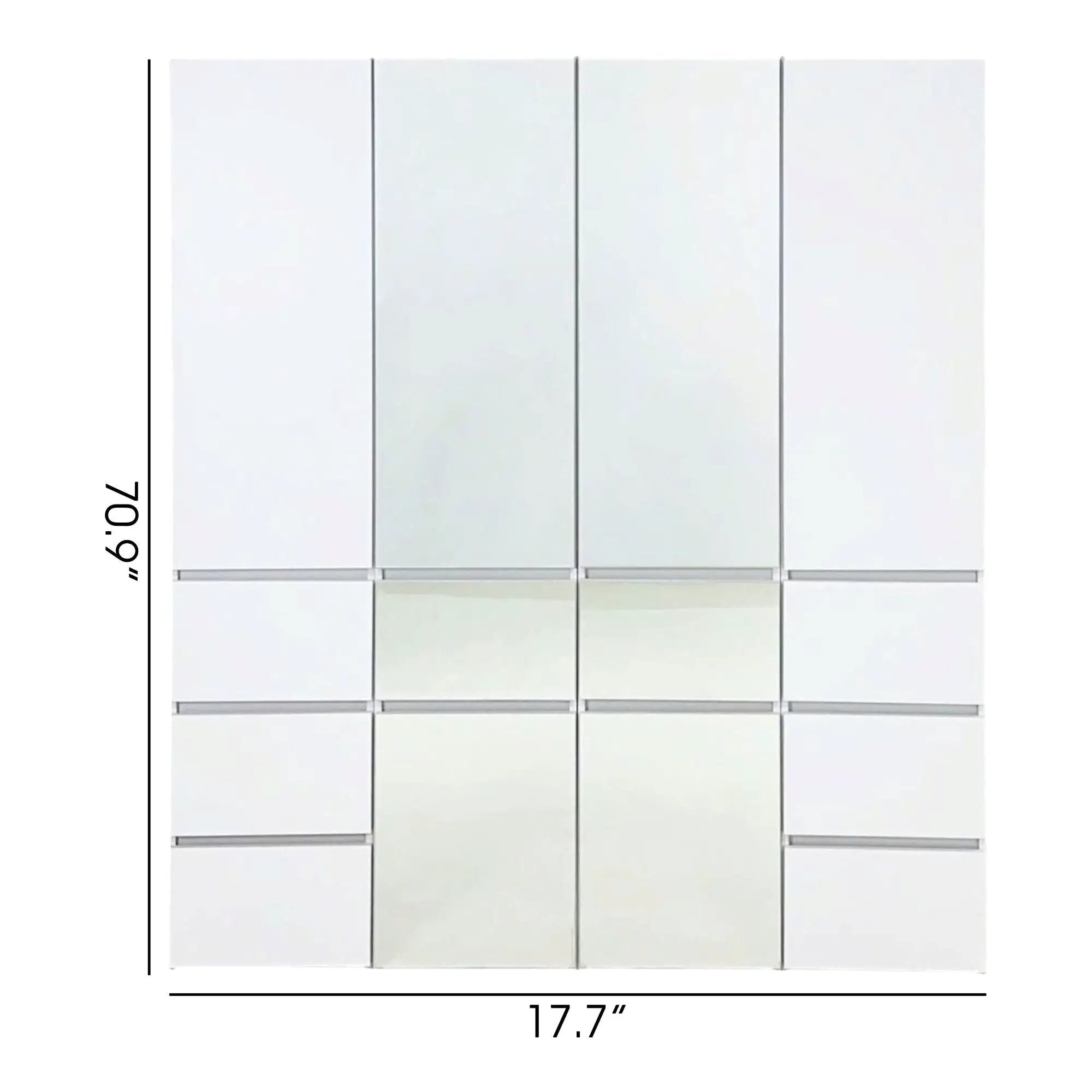 Elise - Modular Closet System With Mirror And Customizable Storage - White by HouseOfZazla