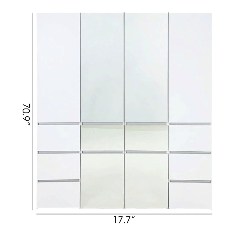Elise - Modular Closet System With Mirror And Customizable Storage - White by HouseOfZazla