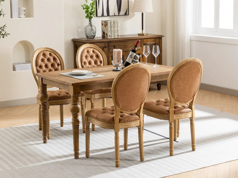 Set of 2 French Style Solid Wood Antique Dining Chairs by BLAKHOM