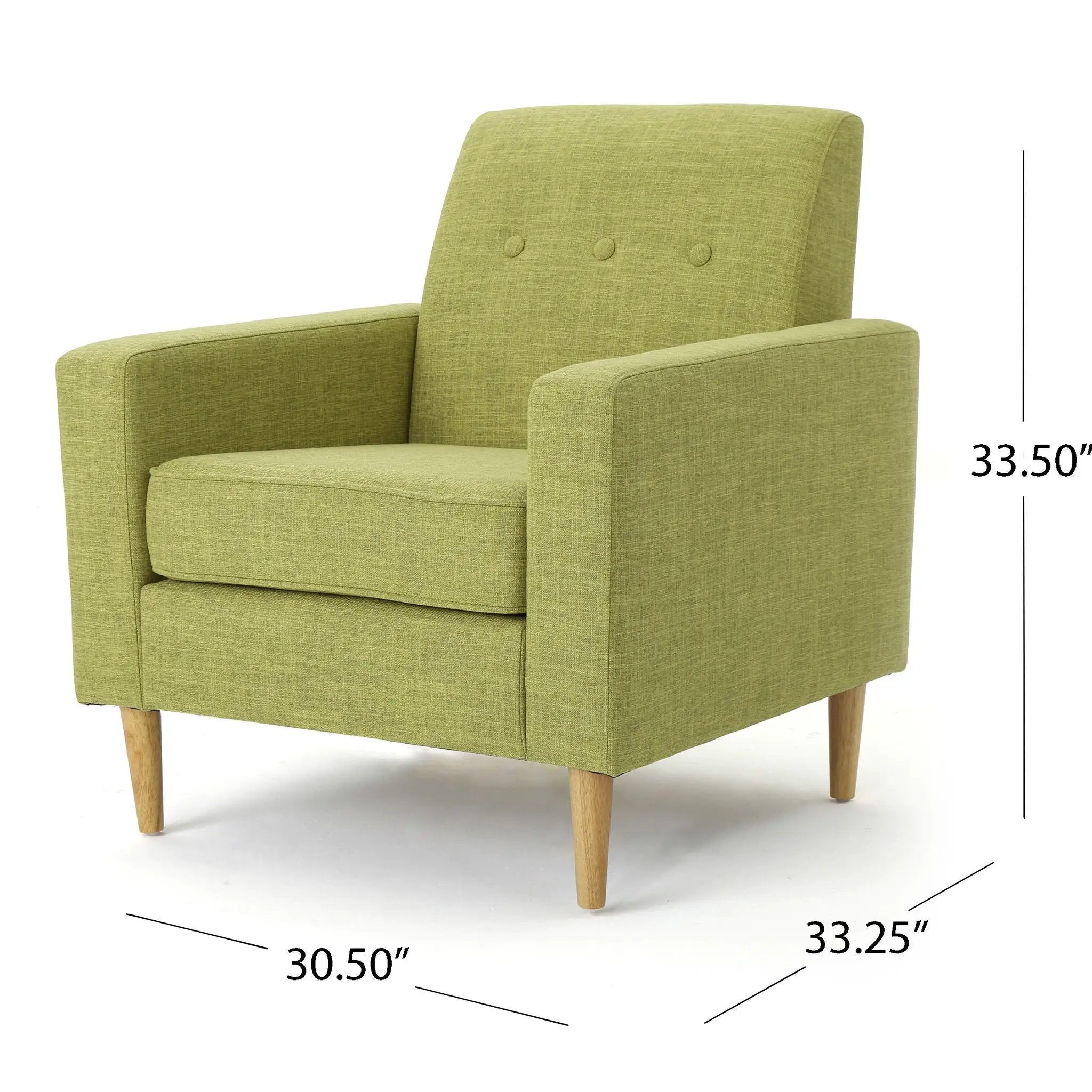 Nebulize Upholstered Fabric Club Chair With Button Tufted And Square Off Arm And Back by HouseOfZazla