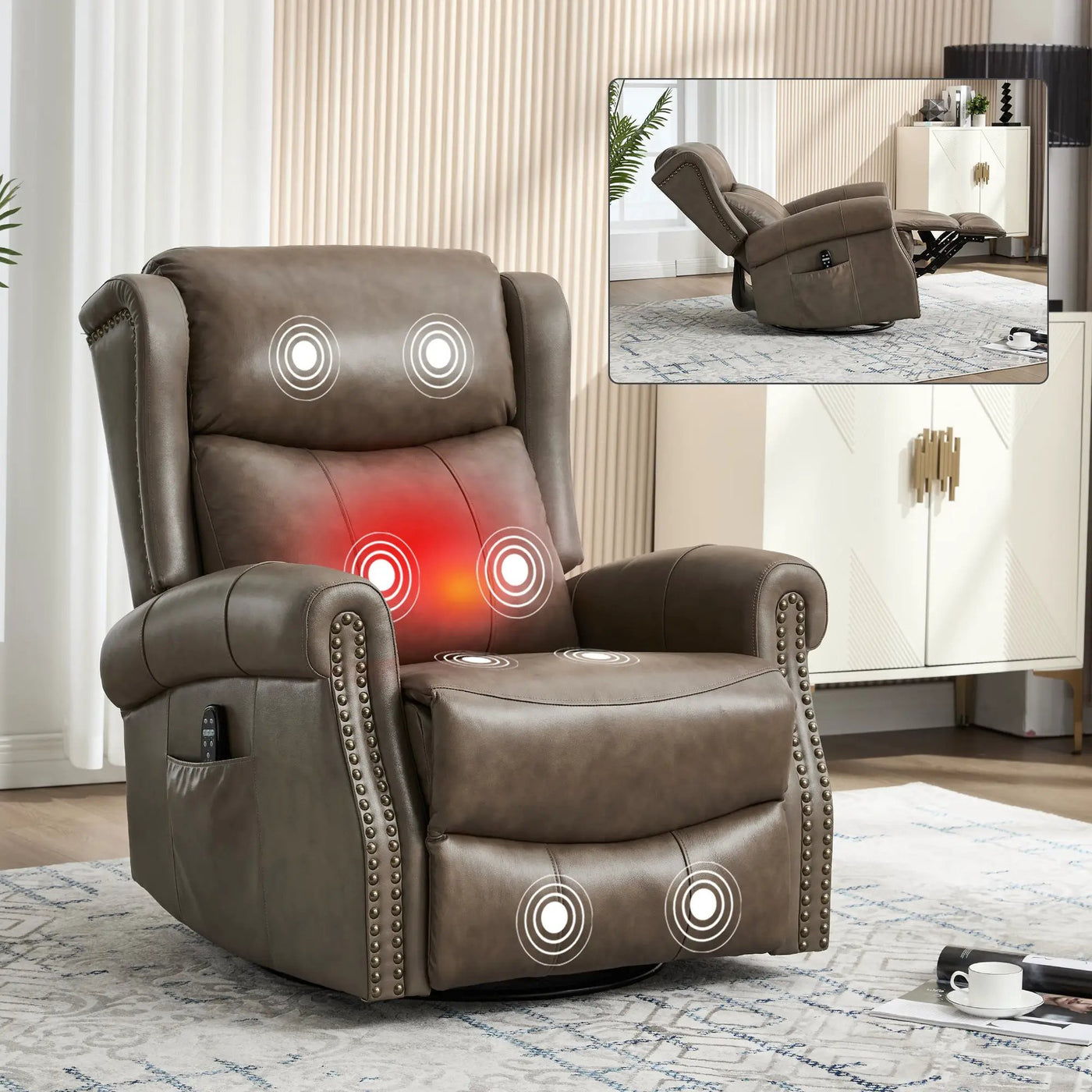 Heat Massage Manual Recliner Chair by HouseOfZazla
