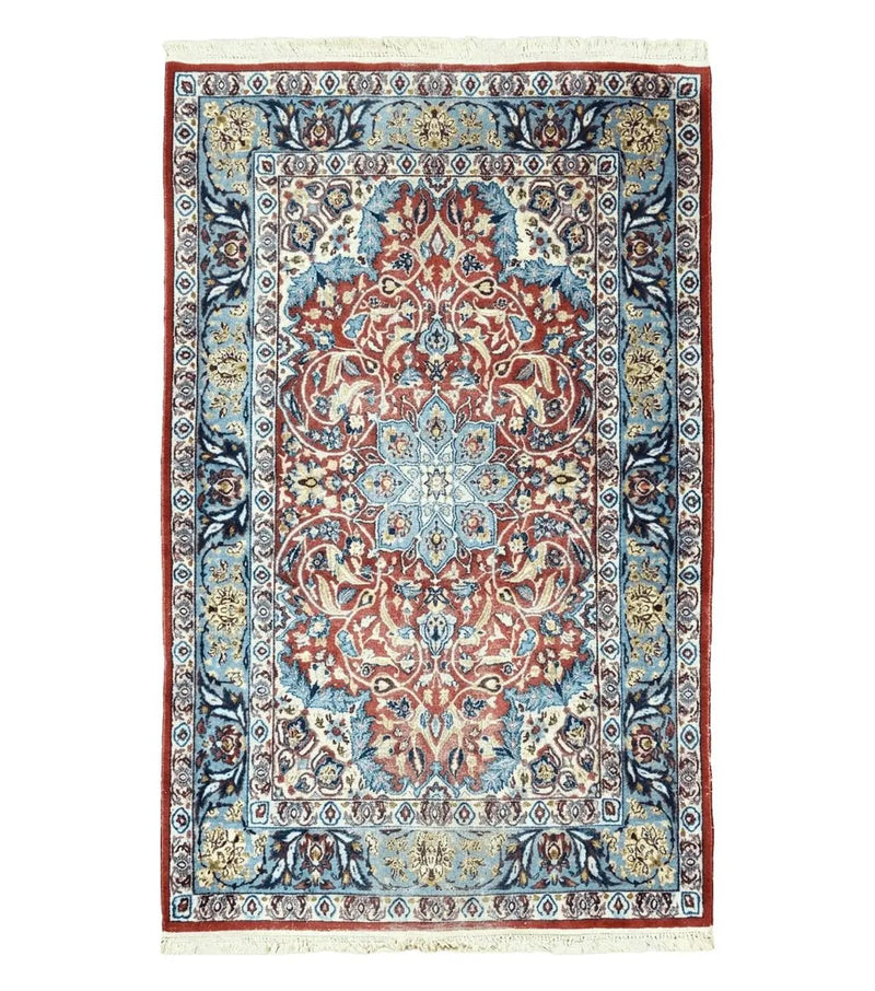3' 5" X 5' 8" Vintage Handmade Turkish Wool Rug Carpet Vegetable Dyes Nice Red by Jewel Rugs